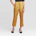Women's Animal Print Mid-rise Cropped Trouser - Who What Wear Gold