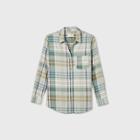 Women's Plus Size Plaid Long Sleeve Button-down Shirt - Universal Thread Green