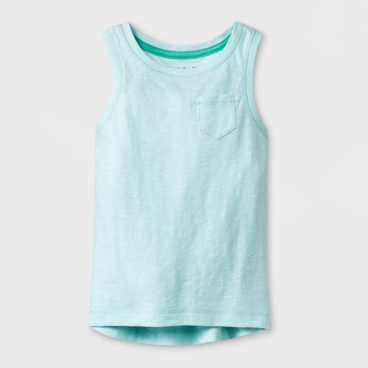 Toddler Girls' Tank Top - Cat & Jack Bleached Aqua 12m, Girl's, Green