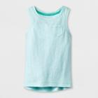 Toddler Girls' Tank Top - Cat & Jack Bleached Aqua 12m, Girl's, Green