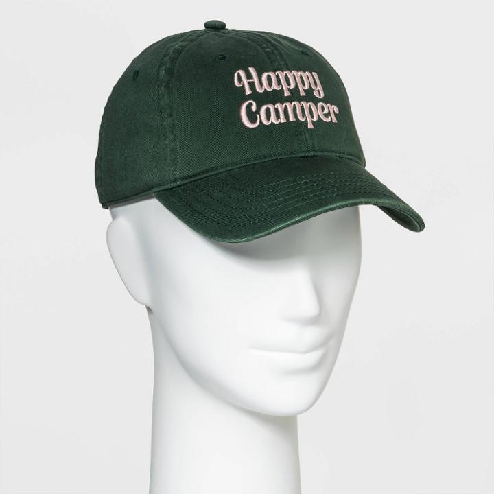 Mad Engine Women's Happy Camper Baseball Hat - Green