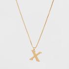 Gold Plated Initial X Pendant Necklace - A New Day Gold,