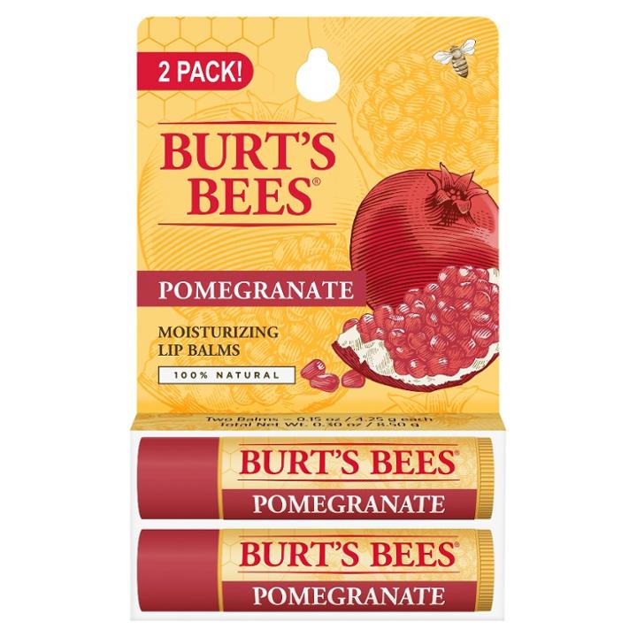Burt's Bees Pomegranate Lip Balm Blister Box - 2 Ct, Adult Unisex, Replenishing