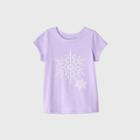 Toddler Girls' Glitter Snowflake Short Sleeve T-shirt - Cat & Jack Purple