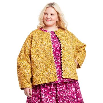 Women's Plus Size Mum Floral Quilted Jacket - Kika Vargas X Target Gold