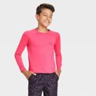 Boys' Raglan Flatlock Long Sleeve Swim Shirt - Art Class Dark Pink