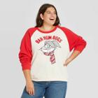 Looney Tunes Women's Bugs Bunny Bah Hum Bugs Plus Size Ugly Holiday Christmas Graphic Sweatshirt - Off White