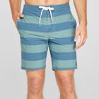 Trinity Collective Men's Striped 8.5 Rugby Board Shorts - Deep Teal