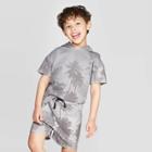 Target Toddler Boys' Palm Tree T-shirt Pullover - Art Class Dark Gray