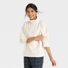 Women's Quarter Zip Sweatshirt - A New Day Cream