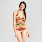 Clean Water Women's Retro Strappy Plunge Monokini One Piece Swimsuit -