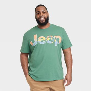 Men's Big & Tall Regular Fit Jeep Short Sleeve T-shirt - Goodfellow & Co Green