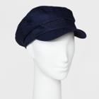 Women's Linen Blend Flat Cap - Mossimo Supply Co. Navy (blue)