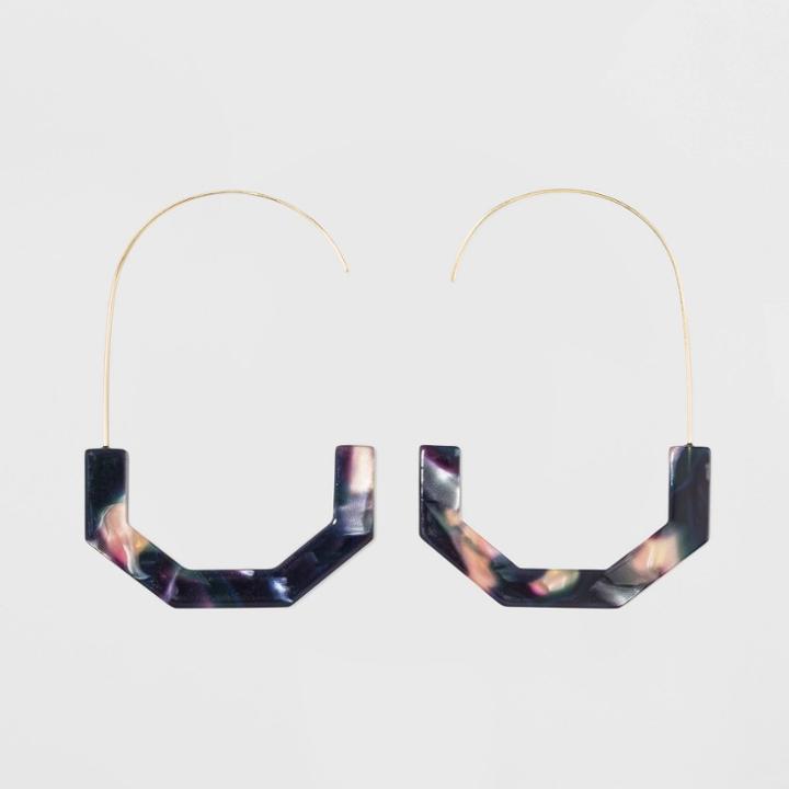 Sugarfix By Baublebar Geometric Resin Threader Earrings - Navy, Girl's