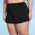 Women's Plus Size Sport Swim Shorts - Aqua Green Black