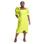 Plus Size Puff Sleeve Faux Wrap Dress - Christopher John Rogers For Target Yellow