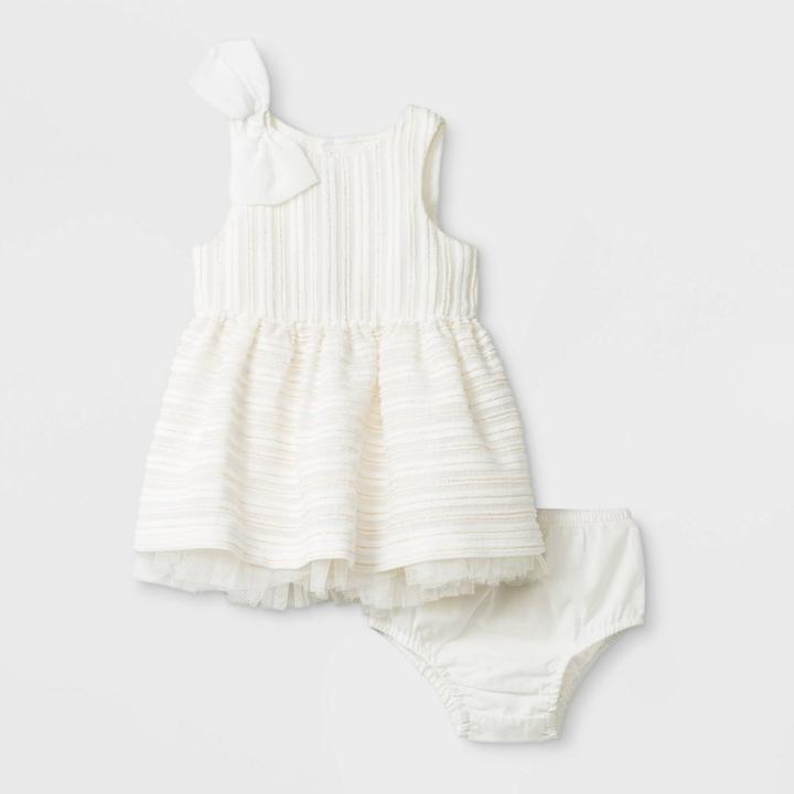 Baby Girls' Dress Set - Cat & Jack Almond Cream Newborn, Girl's, White