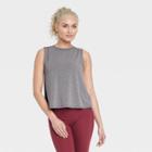 Women's Active Cinch Crop Tank Top - All In Motion Charcoal Gray