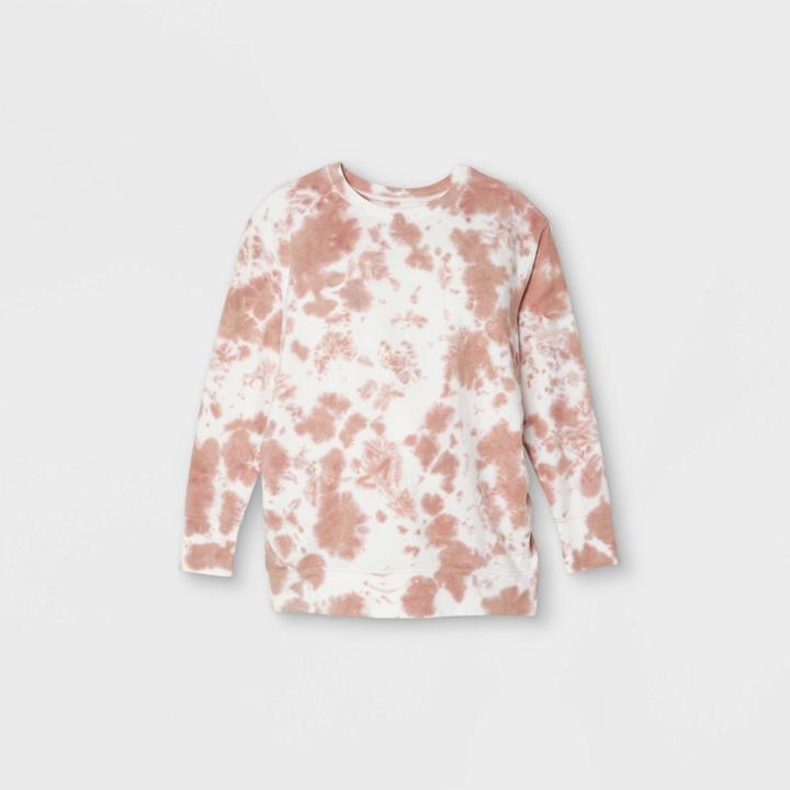 Maternity Tie-dye Match Back Sweatshirt - Isabel Maternity By Ingrid & Isabel Brown
