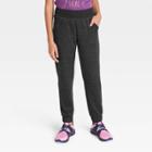 Girls' Shine Striped Joggers - All In Motion Heathered Black