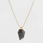 Stone Pendant Necklace - A New Day Brown, Women's, Black