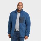Men's Tall Full-zip Sherpa Jacket - Goodfellow & Co Blue