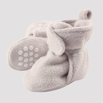 Luvable Friends Baby Fleece Lined Scooties - Light Gray 12-18m, Kids Unisex