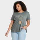 Doe. Women's Plus Size Cactus Short Sleeve Graphic T-shirt - Gray