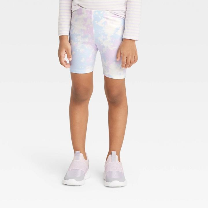Toddler Girls' Tie-dye Bike Shorts - Cat & Jack Cream