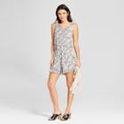 Women's Floral Print Sleeveless Ruffle Hem Romper - K By Kersh Pink