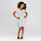 Girls' Ruched Front Short Sleeve Dress - Art Class Heather Gray