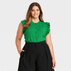 Women's Plus Size Crewneck Sweater Vest - Who What Wear Green