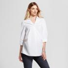 Maternity Pleated Popover - Isabel Maternity By Ingrid & Isabel White