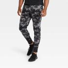 Men's Camo Print Cotton Tapered Fleece Joggers - All In Motion Black