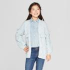 Girls' Open Layering Sweater With Tassels - Cat & Jack Aqua