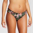 Mossimo Women's Ruffle Edge Cinch Back Hipster Bikini Bottom - Olive Tree - L -