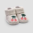 Baby Girls' Cherry Knitted Bootie Slippers - Just One You Made By Carter's Gray, Red/gray