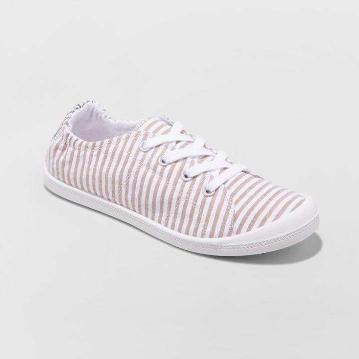 Women's Mad Love Lennie Lace Up Canvas Flexible Bottom Sneakers - Taupe (brown)