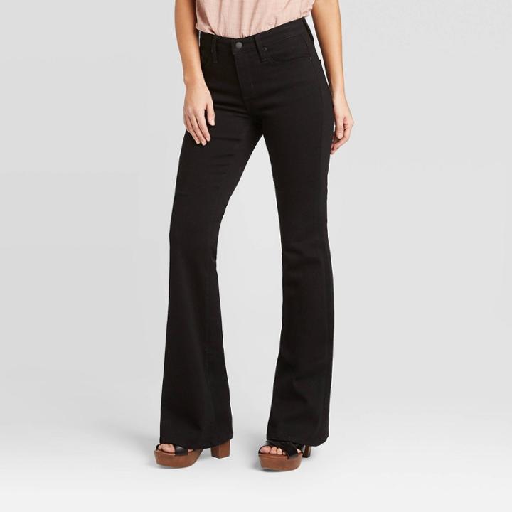 Women's High-rise Full Flare Jeans - Universal Thread Black