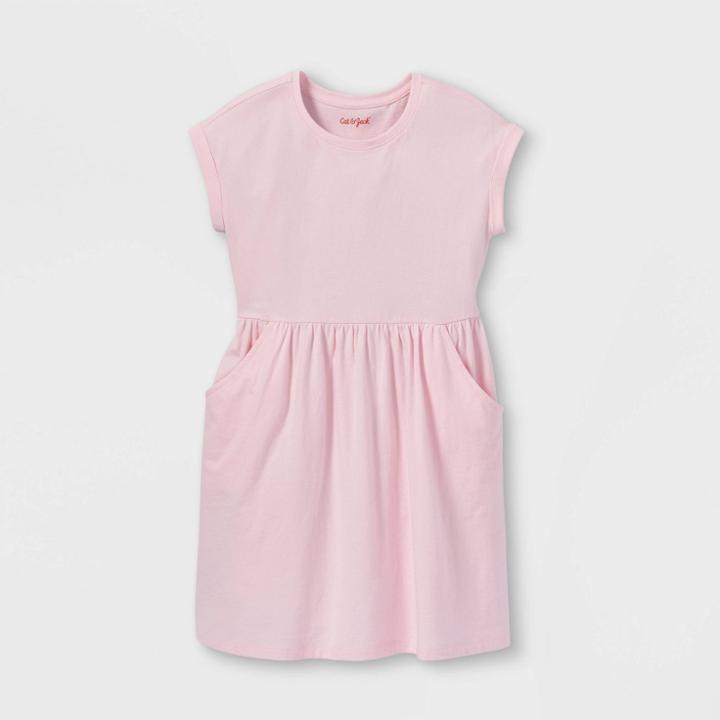 Girls' Printed 100% Cotton Short Sleeve Knit Dress - Cat & Jack