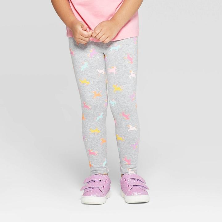 Toddler Girls' Unicorn Leggings - Cat & Jack Gray 2t, Toddler Girl's