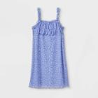 Girls' Printed Mesh Dress - Art Class Blue Floral