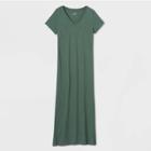 Women's Short Sleeve T-shirt Dress - Universal Thread Green