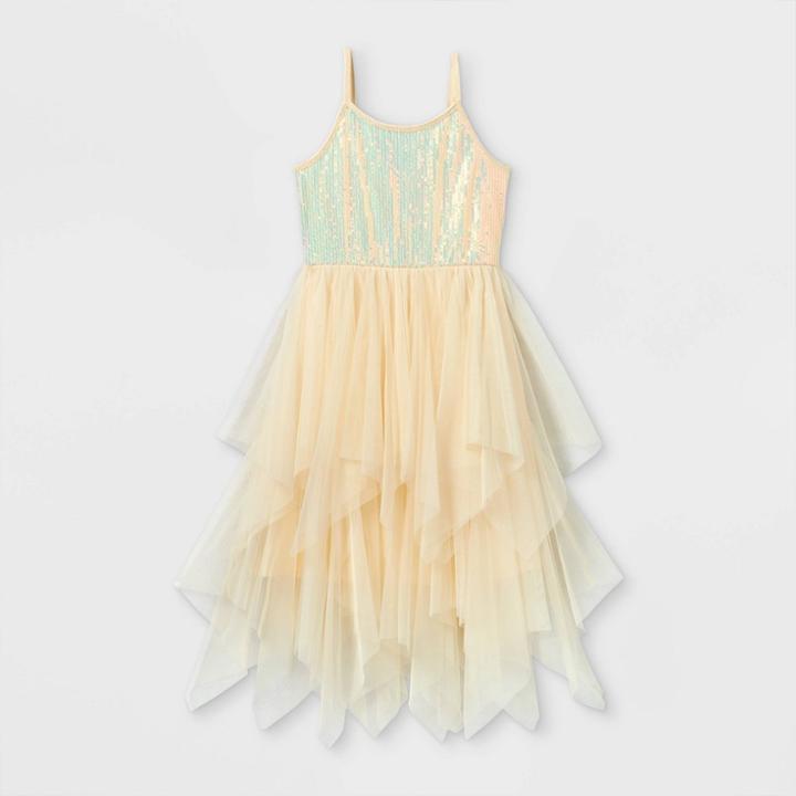 Girls' Sequin Tulle Dress - Cat & Jack Cream