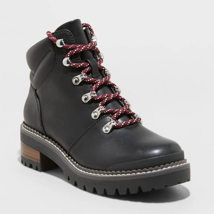 Women's Kira Lace-up Hiker Boots - Universal Thread Black