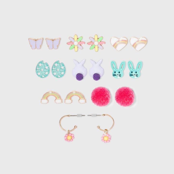 Girls' 9pk Easter Rainbow With Bunny Flowers Earning Set - Cat & Jack