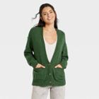 Women's Button-front Grandpa Cardigan - Universal Thread Green