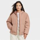 Women's Travel Puffer Jacket - A New Day Brown
