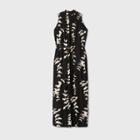 Women's Printed Sleeveless Smocked Trapeze Dress - A New Day Black