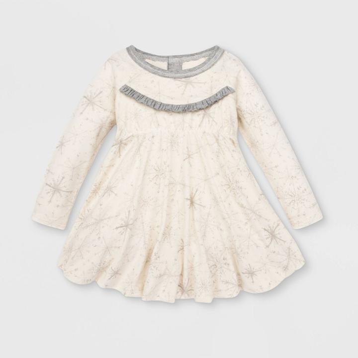 Burt's Bees Baby Baby Girls' Blizzard Bliss Bubble Organic Cotton Dress - Ivory 3-6m, Girl's, White